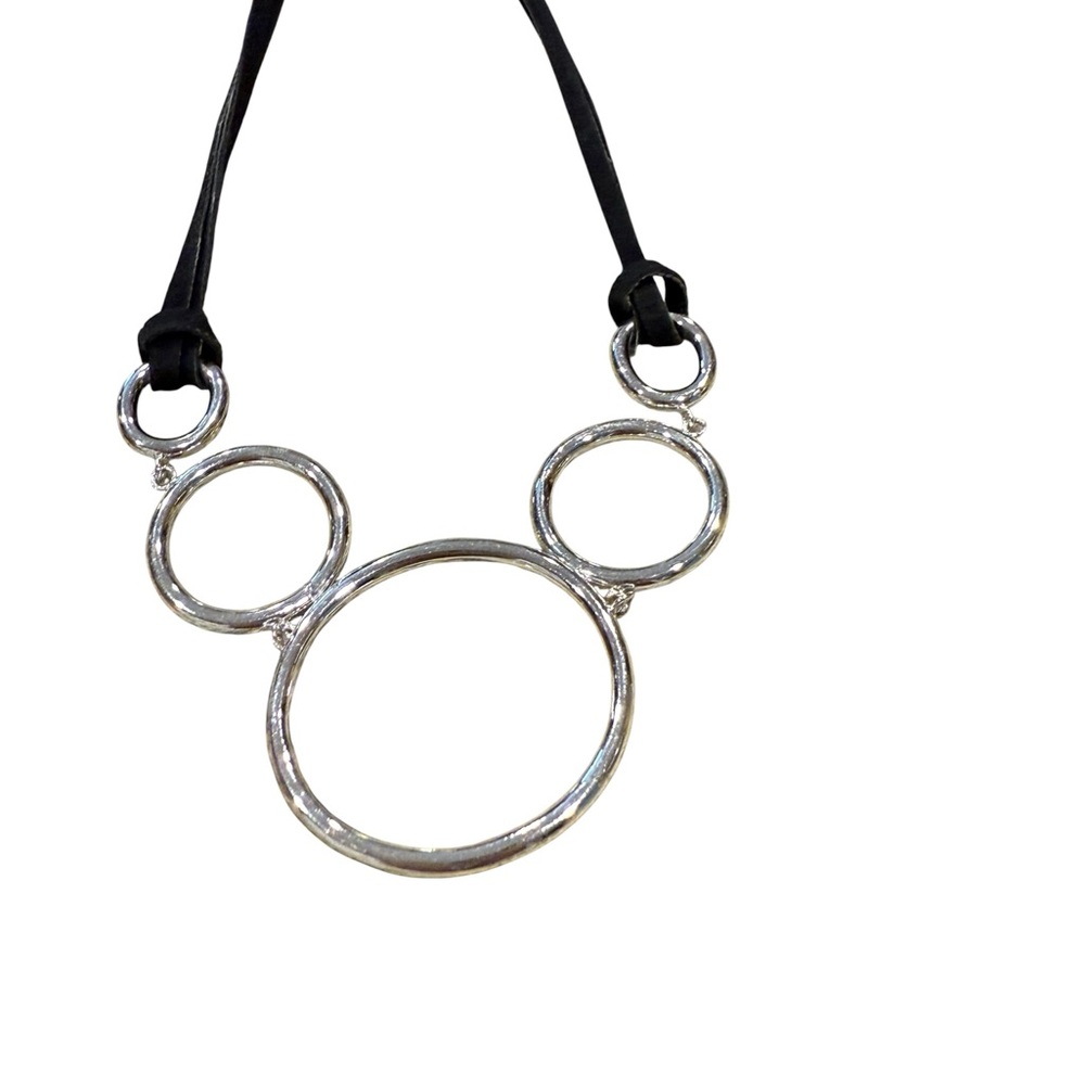 Bundle: Silver Circle Statement Necklace + Crysta… - image 4